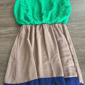 Judith March Green and Tan Casual Dress